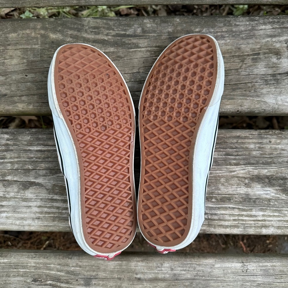 Vans Classic Slip On Peach White Checkerboard Skate Sneakers Womens 7.5 Mens 6.0 - Picture 6 of 8